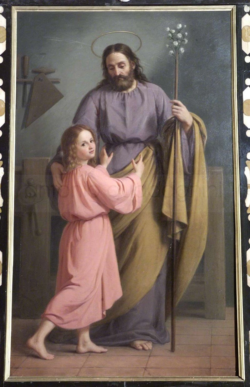 Giuseppe e gesu - 164,5x96x5, 1840, 1860, ambito